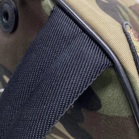 SAINT LAURENT PARIS - 437087 Khaki Black Multi Canvas Leather Backpack - Picture 13 of 15